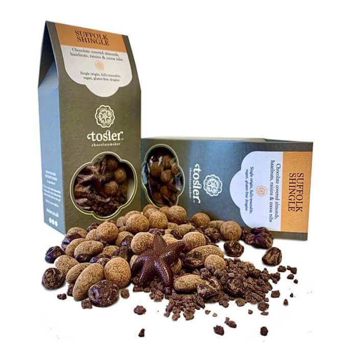Tosier Suffolk Shingle, Chocolate Covered Almonds, Hazelnuts, Raisins & Cocoa Nibs 200g